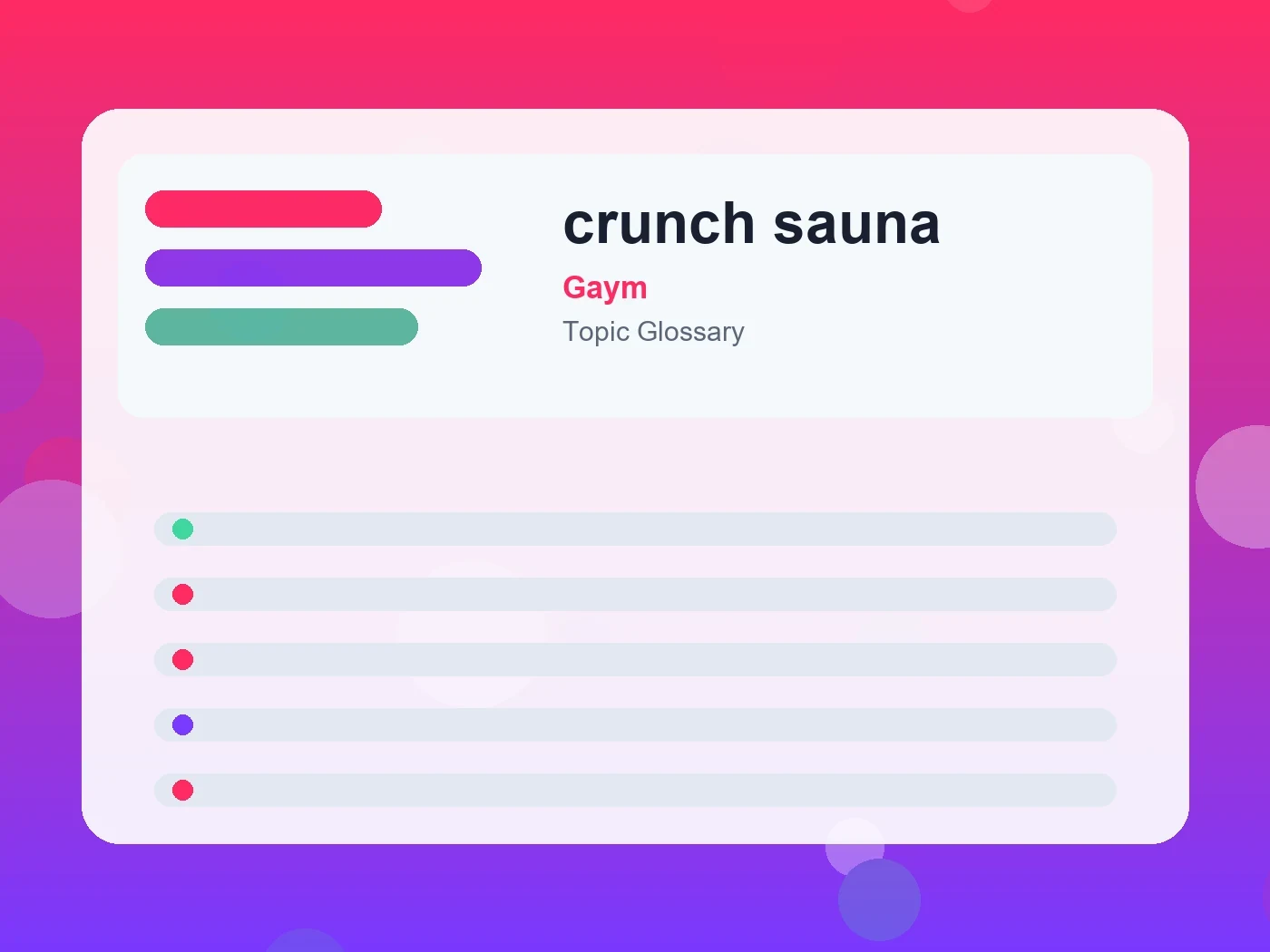 Gaym crunch sauna guide visual
