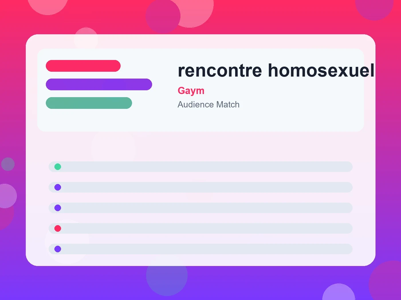 Gaym rencontre homosexuel guide visual